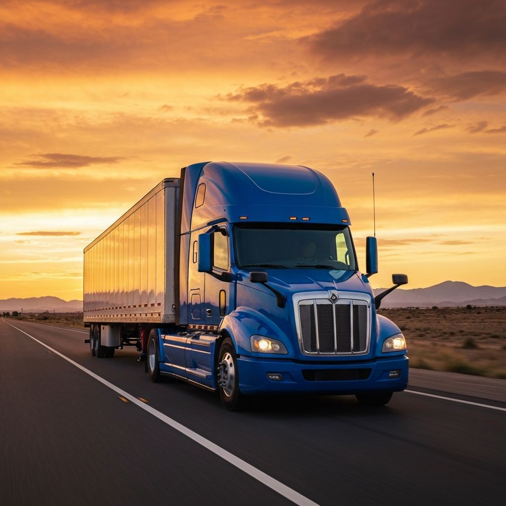 Transport truck on highway